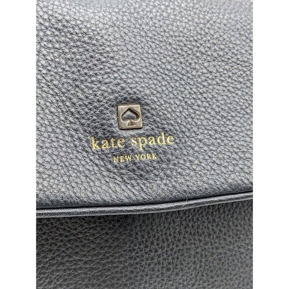 KATE SPADE NY genuine pebbled leather medium backpack- BLACK - Picture 3 of 12